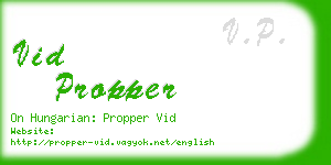 vid propper business card